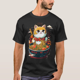 Katze isst Ramen-Nudeln Ich liebe Ramen einfach so T-Shirt
