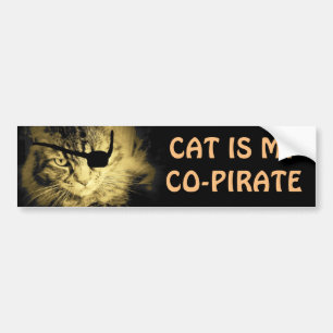 Katze ist mein Co-Pirat Autoaufkleber