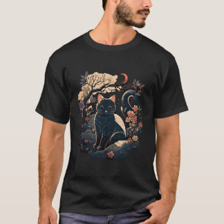 Katze Japan Style Funny Cat Geschenk Retro Vintage T-Shirt