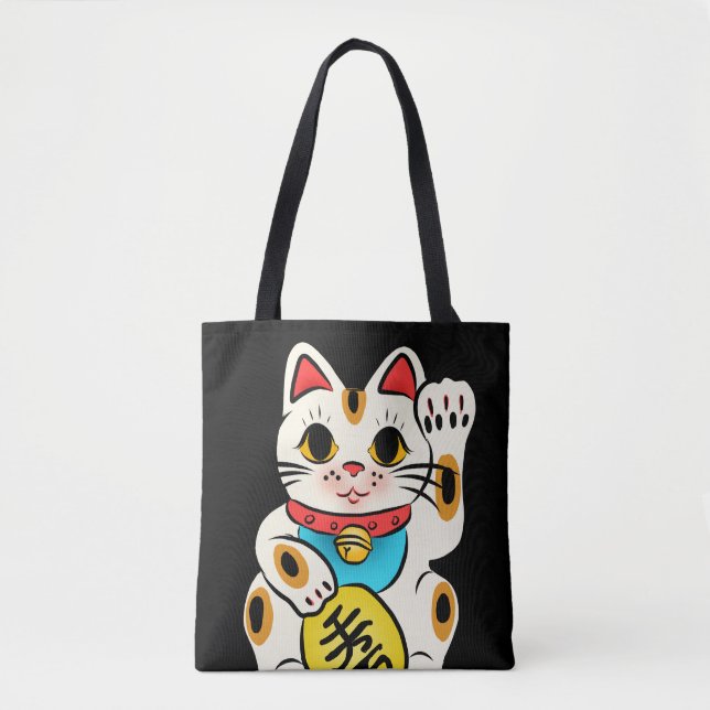 Katze - Japanisch maneki nekko glücklich Tasche (Vorderseite)