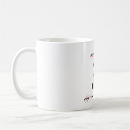 Katze + Kaffee = Krallen“ Minimalistisches Design  Kaffeetasse