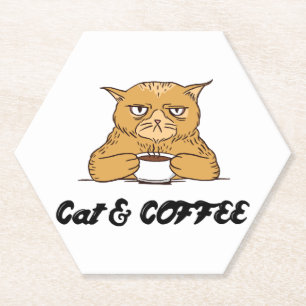 Katze & Kaffee Lustiges Katzen-Kaffee-Design Gesch Untersetzer