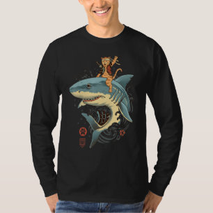 Katze Katana Hai Japanischer Katze Japan T-Shirt