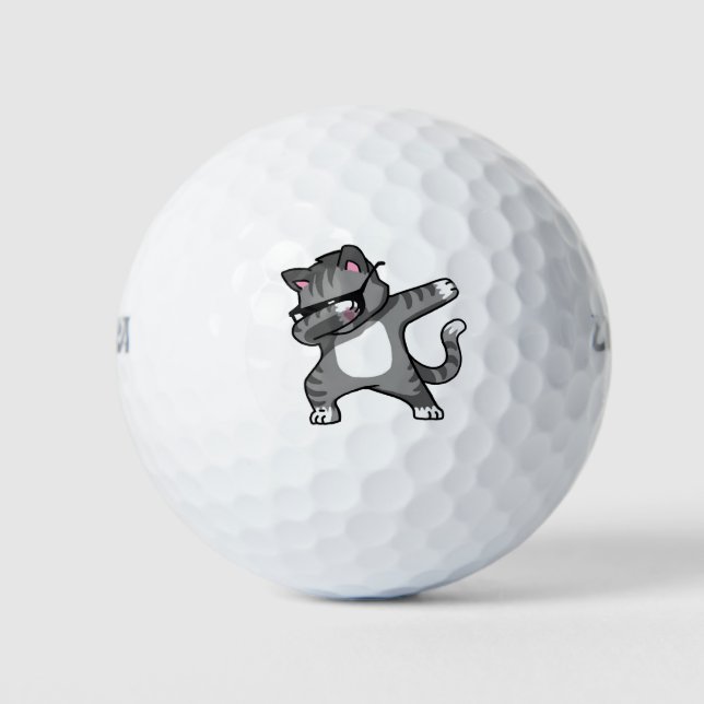 Katze Kätzchen Dab Kapuzenpullover Golfball (Vorderseite)