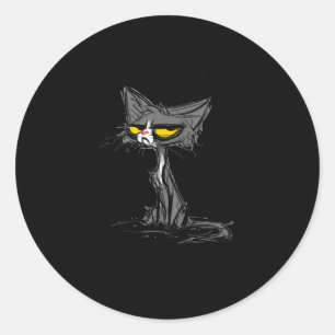 Katze Kätzchen Habe ich meine Augen laut verdreht  Runder Aufkleber