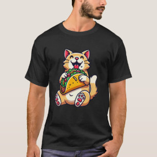 Katze Kätzchen isst Taco T-Shirt