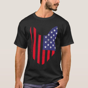 Katze Kätzchen Katzenohren 4. Juli Katze  Patrioti T-Shirt