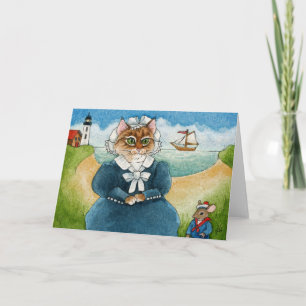 Katze, Kätzchen, Maus, Leuchtturm, Volkskarte Karte