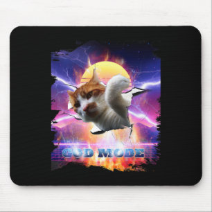 Katze Kätzchen Riss Wand Gaming Gamer Gott Modus L Mousepad