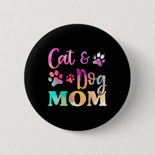 Katze Katze Hund Mama Shirt für Frauen Button