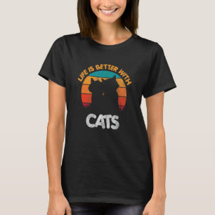 Katze Katze Kätzchen Zitat Vater Mutter 4 T-Shirt