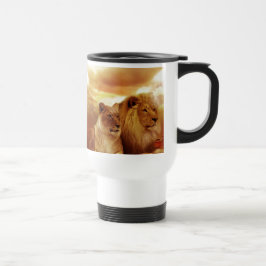 Katze Katzen Wild Strip Druck DJ Anniversaries Reisebecher