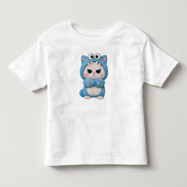 Katze Kawaii Patchwork Kleinkind T-shirt (Vorderseite)