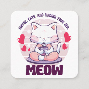 Katze - Kawaii Quadratische Visitenkarte