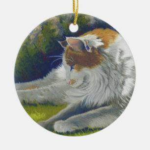 Katze Keramik Ornament