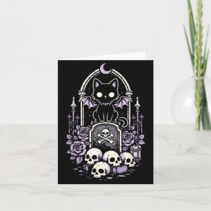 Katze Kitty Vamre Totenkopf und Süß Kawaii Gothisc Karte