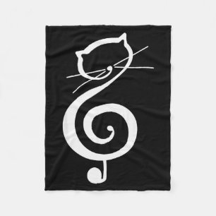 Katze Kitty Violinschlüssel Musiknoten Lustige Kat Fleecedecke