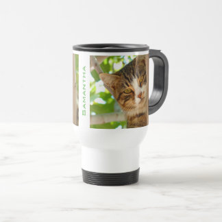 Katze Klettern am Baum Personalisiert Reisebecher
