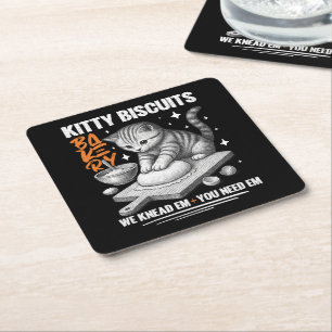 Katze Kneten Baker Kitty Biscuits Wir Knead Em You Rechteckiger Pappuntersetzer