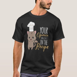 Katze Kochen Kulinarisches Rezept Restaurant Chef T-Shirt