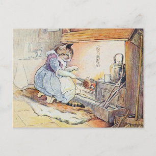 Katze Kochen mit der Feuerrezeptkarte Postkarte