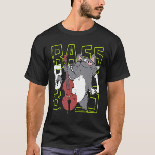 Katze Kontrabassspieler Jazzmusiker Kontrabass T-Shirt
