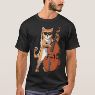 Katze Kontrabassspieler T-Shirt