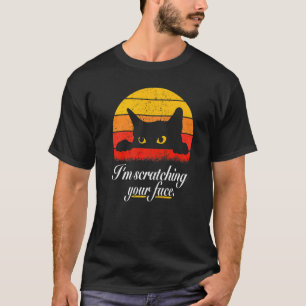 Katze kratzt Vintage-Achtziger-Jahre-Stil-Kitty Re T-Shirt