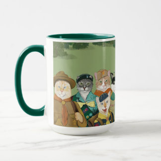 Katze kundschaftet Kaffee-oder Kakao-Tasse Tasse