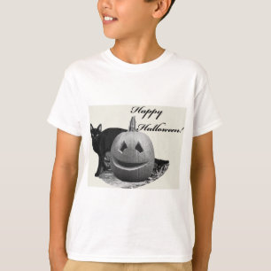 Katze & Kürbis Frohe Halloween T-Shirt