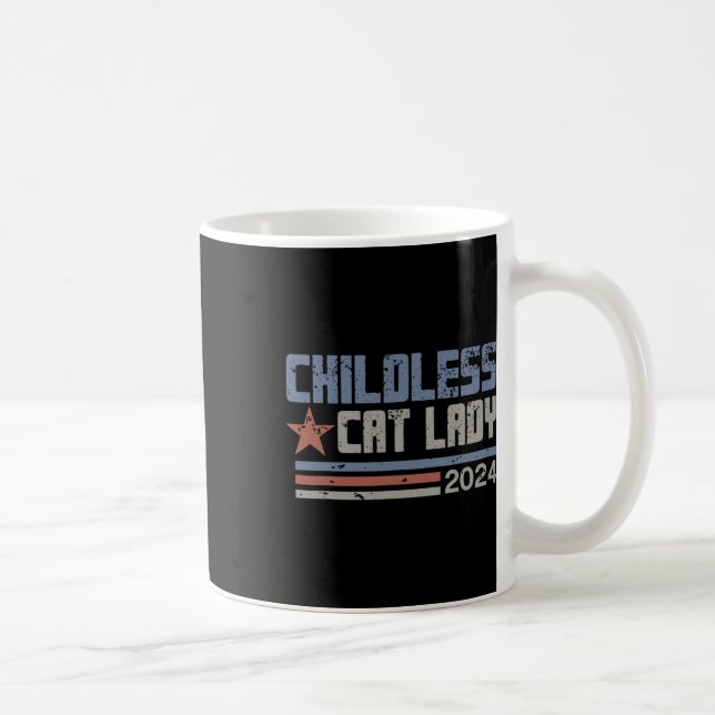 Katze Lady 2024 Gesinnte politische Wahlen Demokra Kaffeetasse (Rechts)