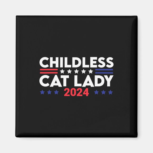 Katze Lady 2024 Gesinnte politische Wahlen Demokra Magnet (Vorne)