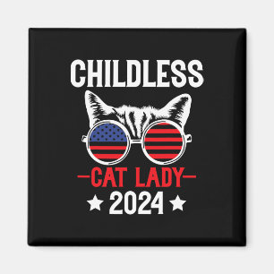 Katze Lady 2024 Gesinnte politische Wahlen Demokra Magnet