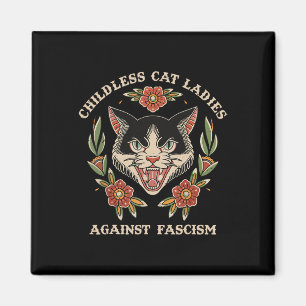 Katze Lady Against Faschismus Feminist Funny Cat 2 Magnet