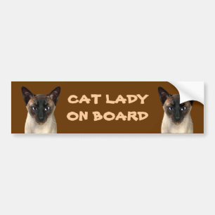 Katze Lady an Bord Autoaufkleber