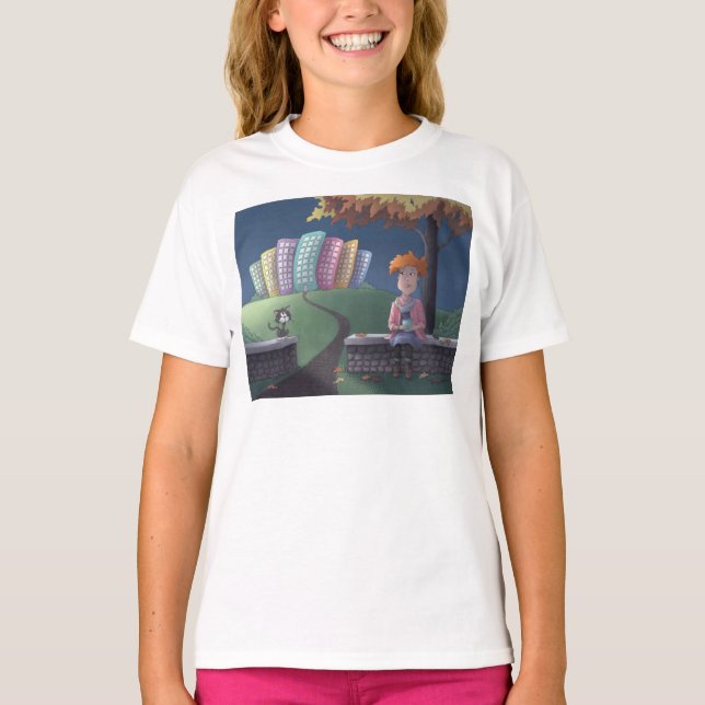 Katze Lady im Park T - Shirt (Vorderseite)