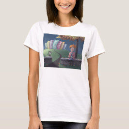 Katze Lady im Park T - Shirt