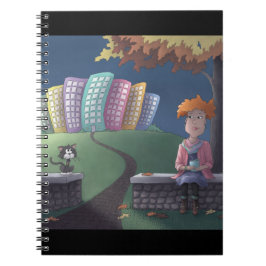 Katze Lady im ParkNotebook Notizblock