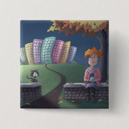 Katze Lady im Parkschalter Button