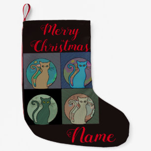 Katze Lady Multi Cats Sitting Thunder_Cove Kleiner Weihnachtsstrumpf
