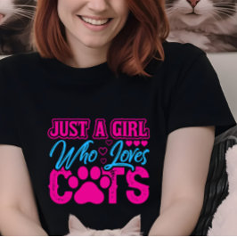 Katze Lady Shirt Frauen, Mädchen, die Lieben Katze