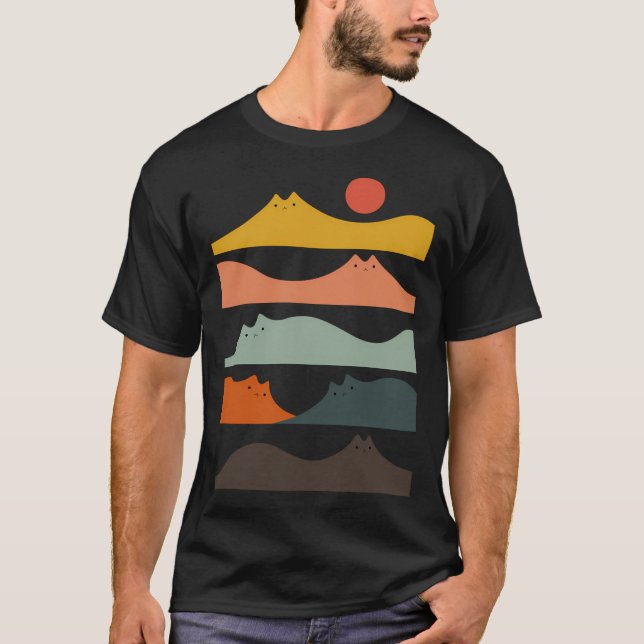 Katze Landschaft 141 T-Shirt (Vorderseite)