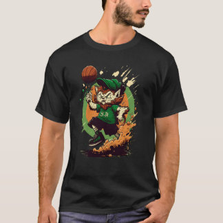 Katze Leprechaun Basketball St Patricks Tag Sport T-Shirt