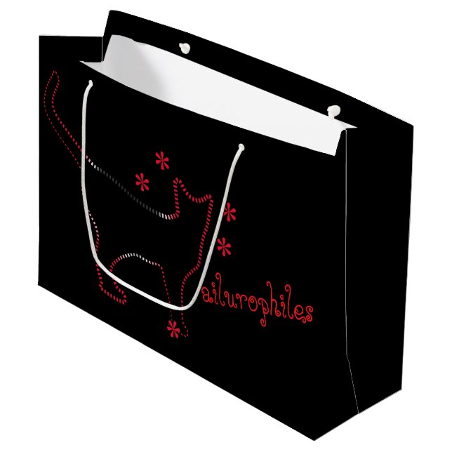 Katze Liebhaber ailurophiles Geschenktasche Große Geschenktüte (Vorderseite Schrägansicht)