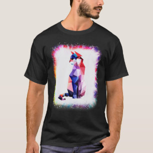 Katze liebt Papa Mama Junge Mädchen Tie Dye Geomet T-Shirt