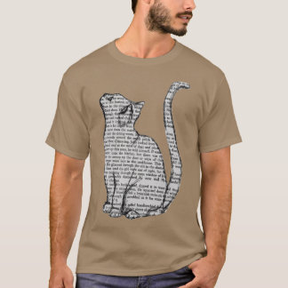 Katze liest Buch Aufkleber Familie T-Shirt