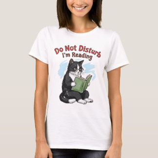 Katze liest Buch - Nicht stören T-Shirt