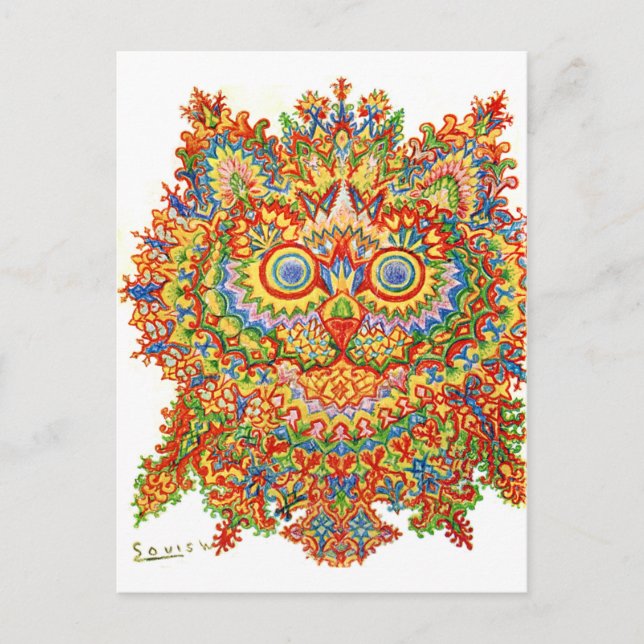 Katze, Louis Wain Postkarte (Vorderseite)