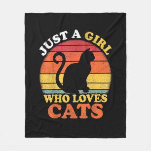 Katze Lover Vintag nur ein Mädchen, das Katzen Lie Fleecedecke