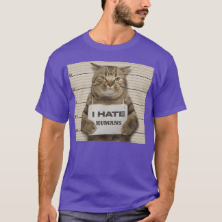 Katze Lustig Ich hasse Menschen Junge T-Shirt